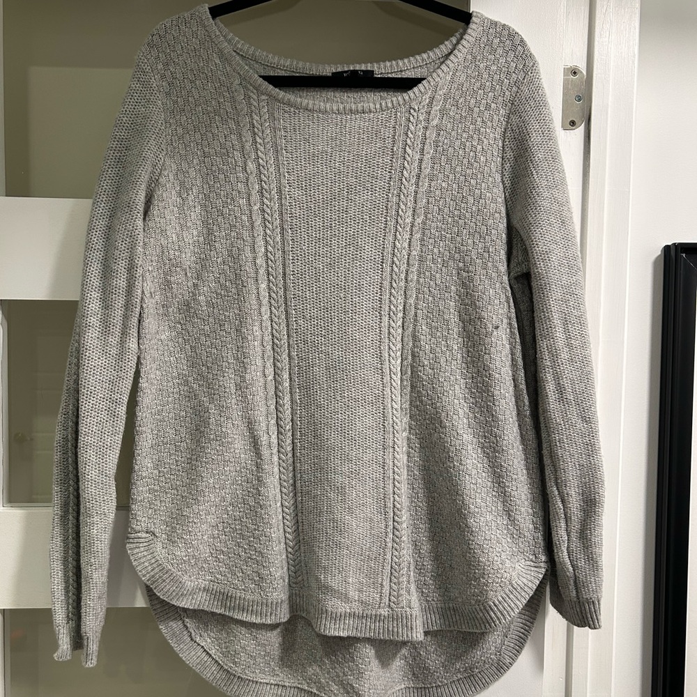 RW&CO. Heather Gray Women's Scoop Neck Tunic Sweater